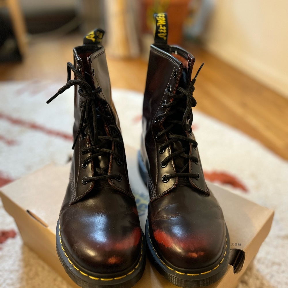 Red Dr. Martens 1460 size 9